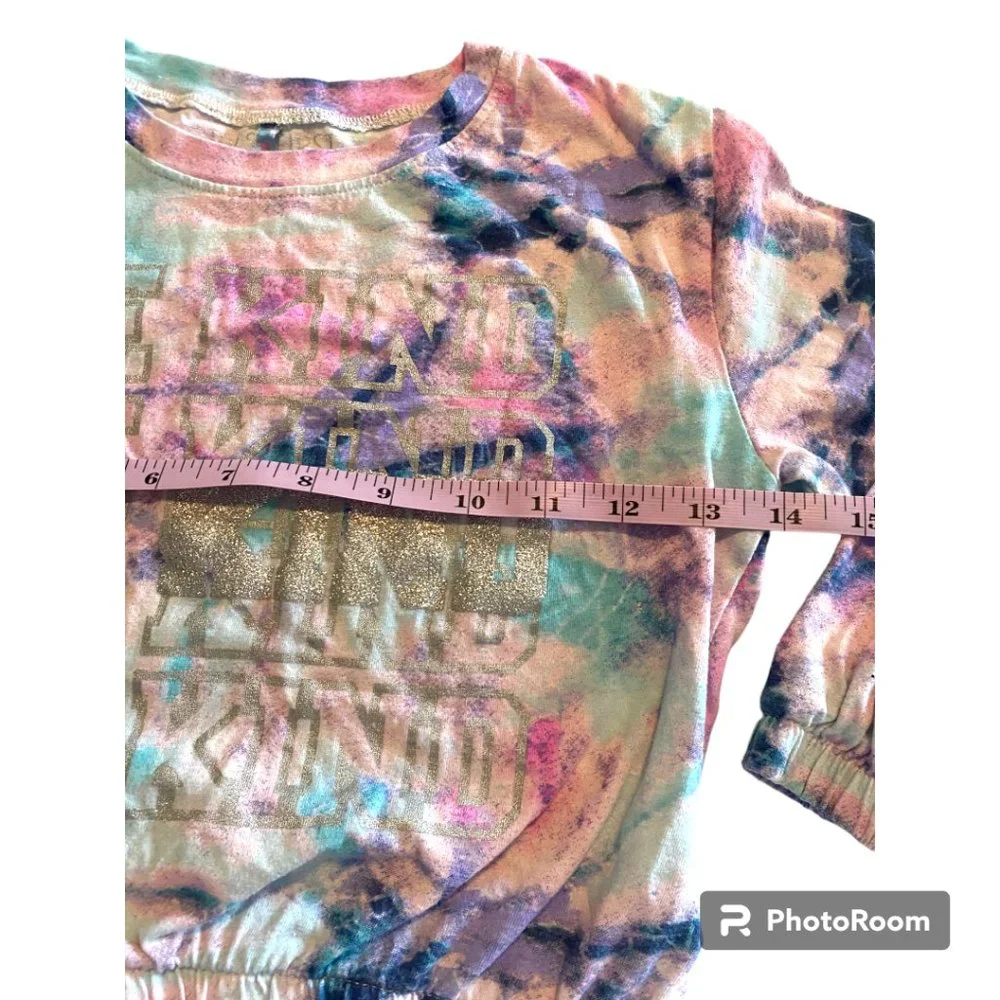 Girls First girl's long sleeve Be Kind Tie‎ Dye shirt sz 5